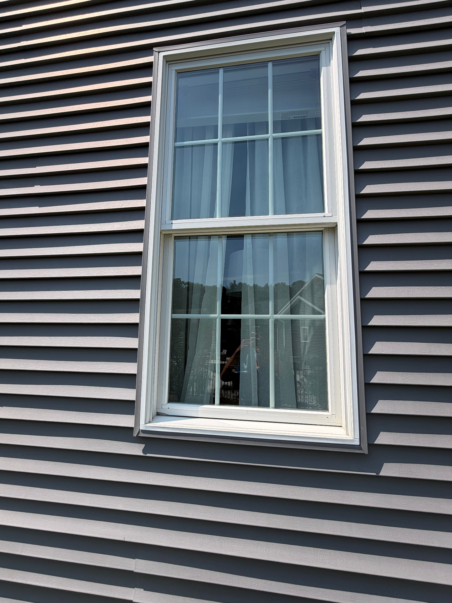 Clean residential window after professional cleaning